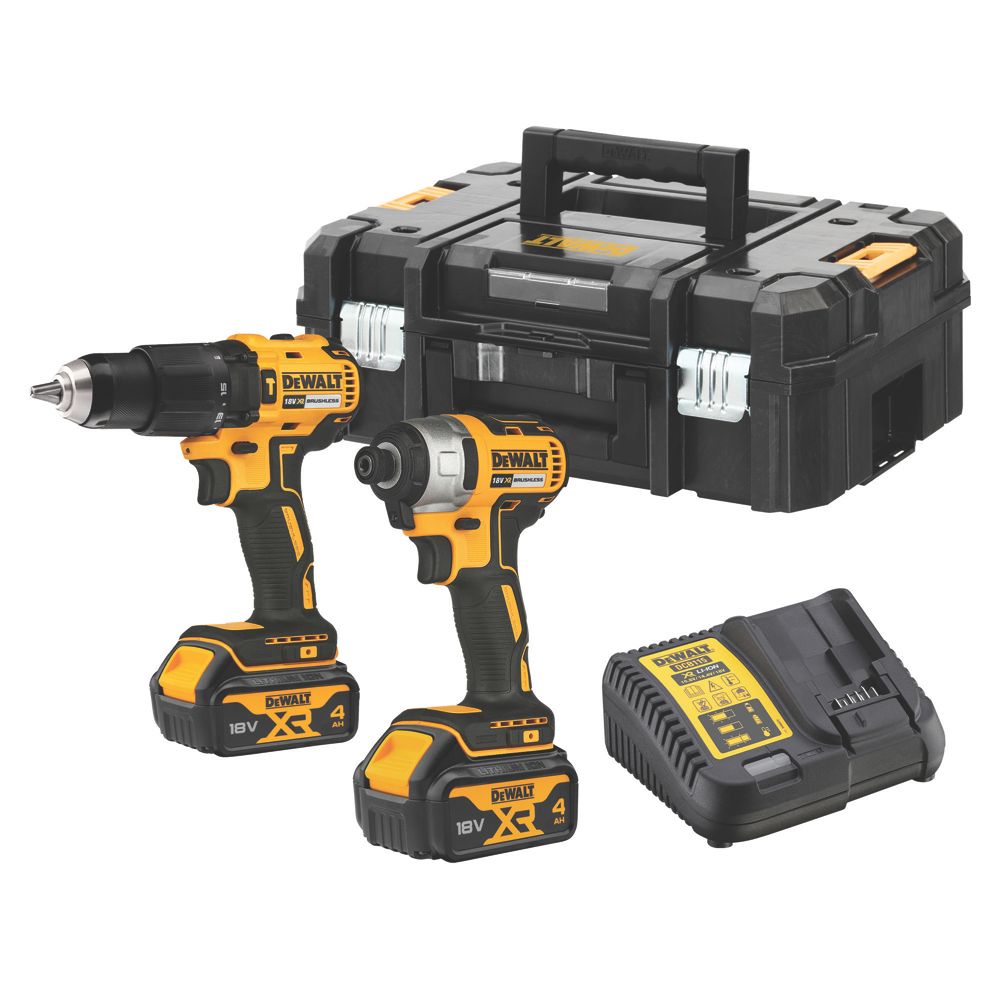 Image of DeWalt DCK2060M2T-SFGB 18V 2 x 4.0Ah Li-Ion XR Brushless Cordless Twin Pack 