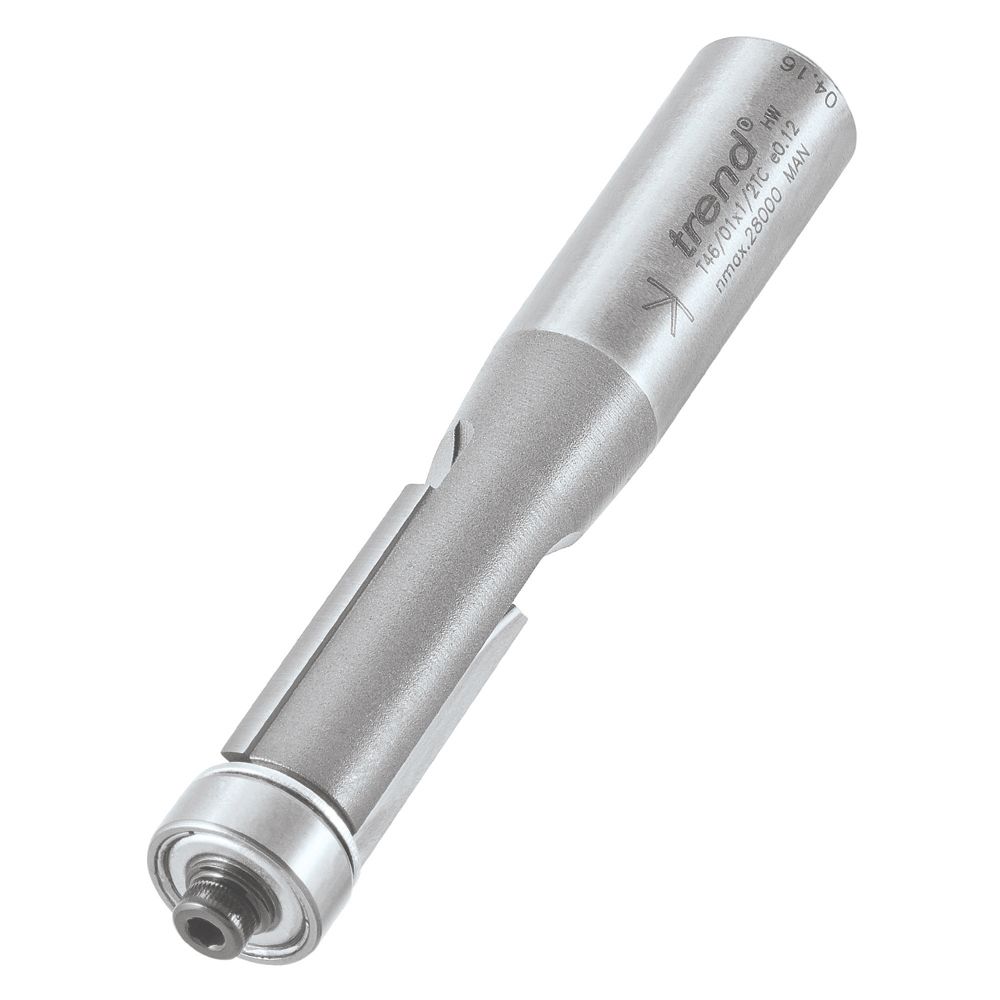 Image of Trend T46/01X1/2TC 1/2" Shank Double-Flute Straight Guided 90Â° Trimmer Cutter 12.7mm x 25mm 
