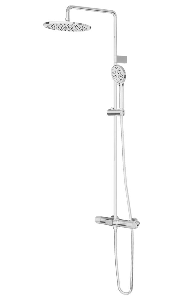 Image of Swirl Lulworth Rear-Fed Exposed Chrome Plated Thermostatic Mixer Shower with Diverter 