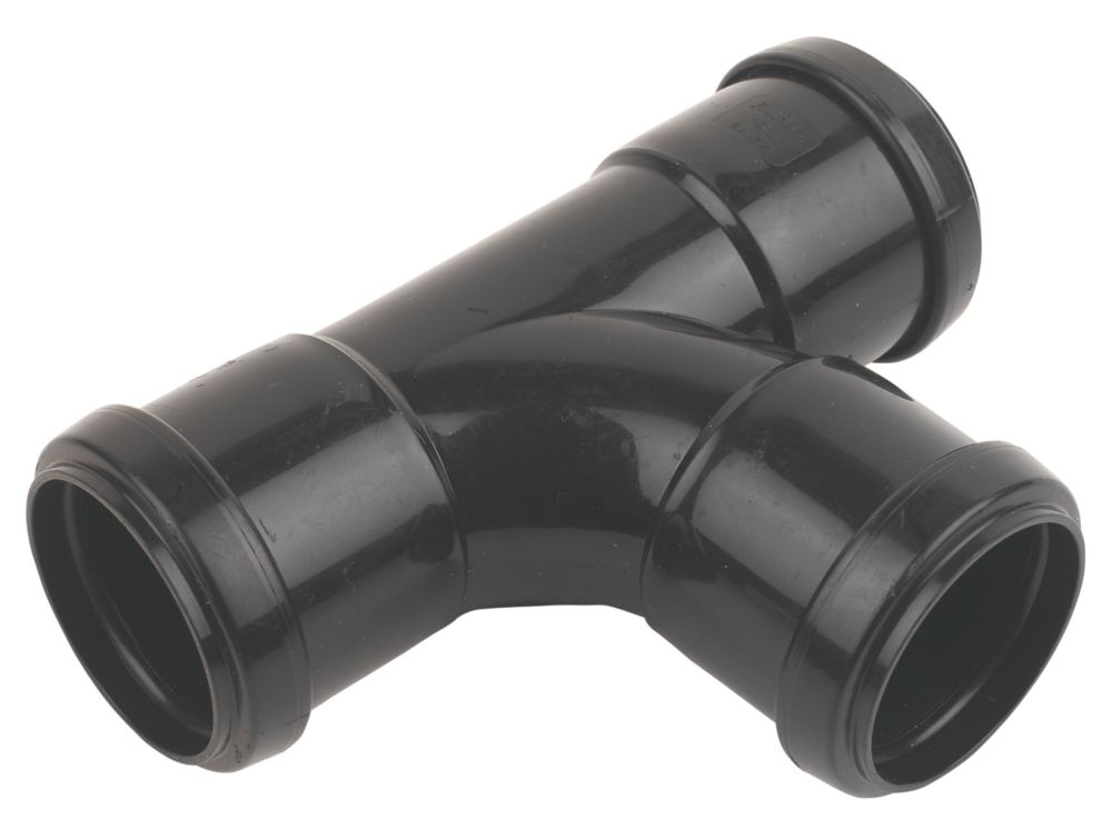Image of FloPlast Push-Fit Equal Tee Black 40mm 