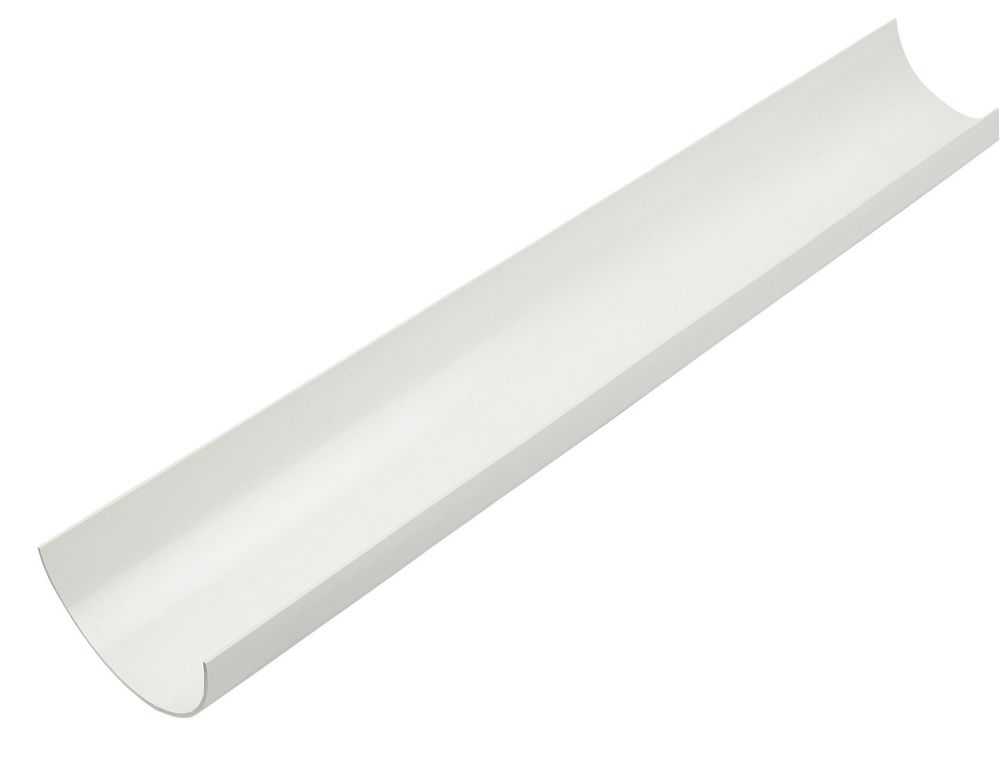 Image of FloPlast Half Round Gutter White 112mm x 3m 6 Pack 