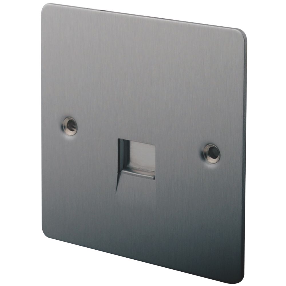 Image of LAP Master Telephone Socket Brushed Stainless Steel 
