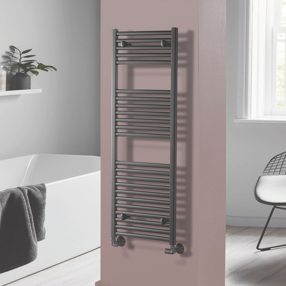 Image of Towelrads Pisa Premium Towel Radiator 1200mm x 400mm Anthracite 1607BTU 