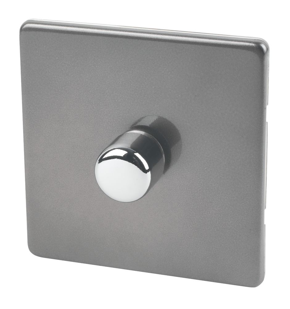Image of Varilight V-Dim 1-Gang 2-Way Dimmer Switch Slate Grey 