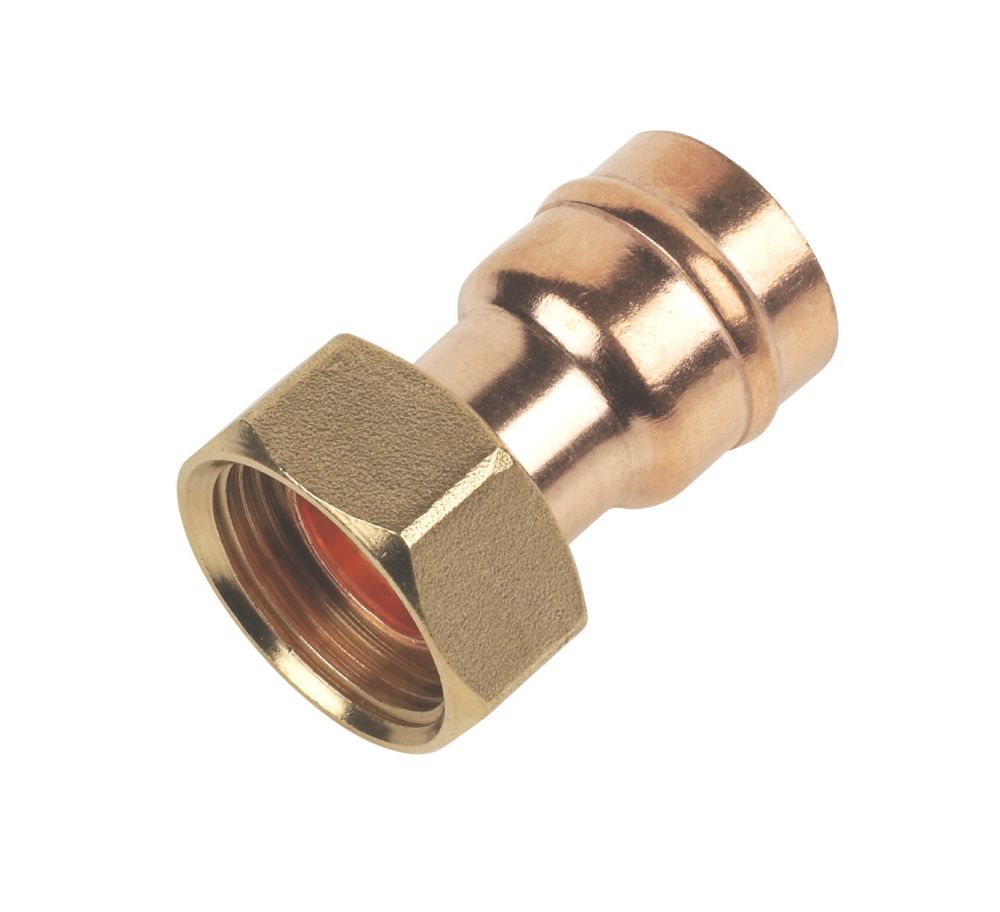 Image of Flomasta Solder Ring Straight Tap Connectors 22mm x 3/4" 2 Pack 