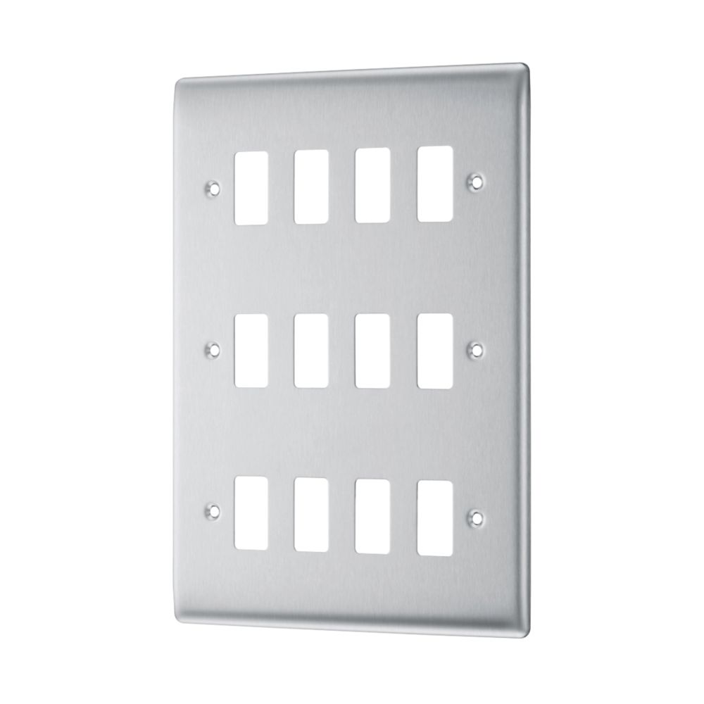 Image of British General Nexus Grid 12-Module Grid Faceplate Black Nickel 
