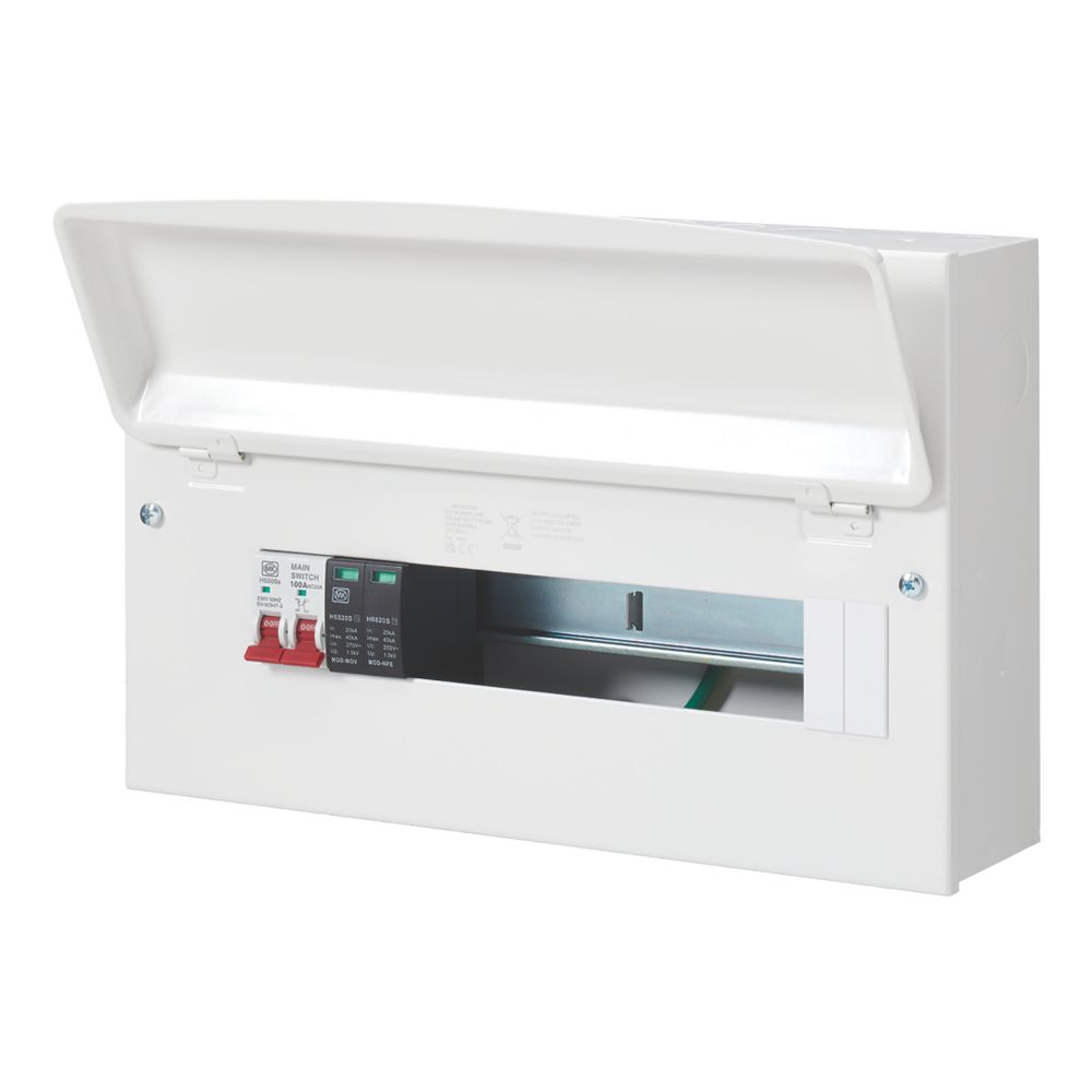 Image of MK Sentry 16-Module 16-Way Part-Populated High Integrity SPD Enclosure Kit Consumer Unit with SPD 