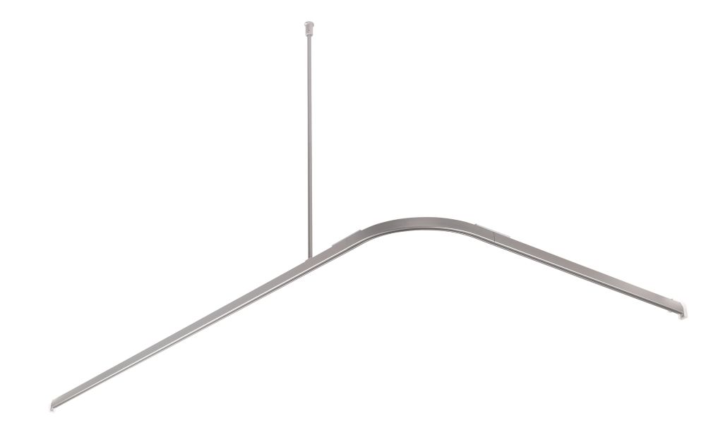 Image of Croydex Rectangular Angled Shower Curtain Rail Aluminium Silver 1675mm 