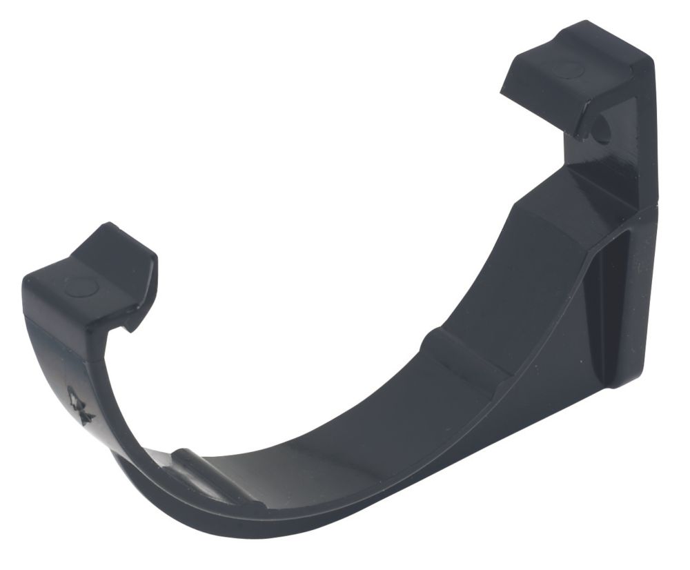 Image of FloPlast Half Round Fascia Bracket Black 76mm 10 Pack 