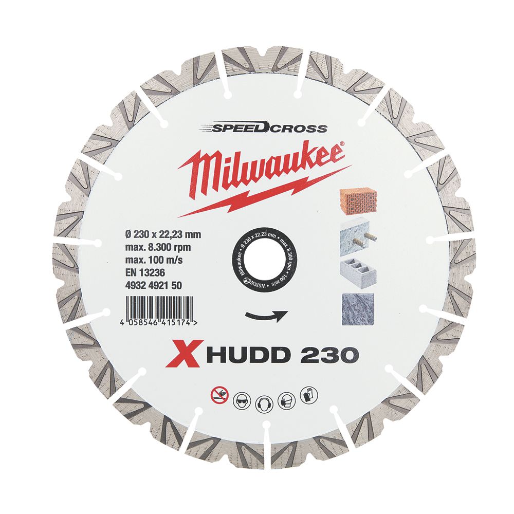 Image of Milwaukee Premium Speedcross XHUDD Masonry Diamond Blade 230mm x 22.23mm 