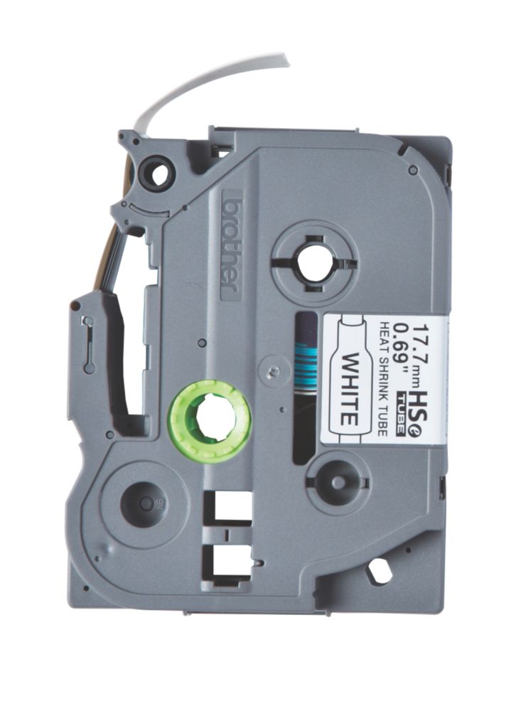 Image of Brother HSE241 Black on White Heat Shrink Tubing 17.7mm x 1.5m 