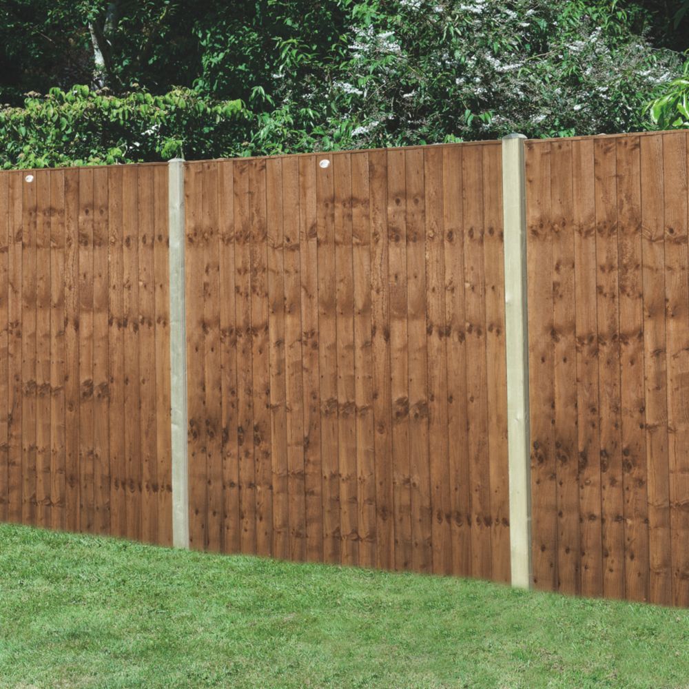 Image of Forest Vertical Board Closeboard Garden Fencing Panel Dark Brown 6' x 5' Pack of 20 