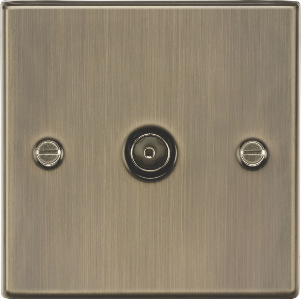 Image of Knightsbridge 1-Gang Coaxial TV Socket Antique Brass 