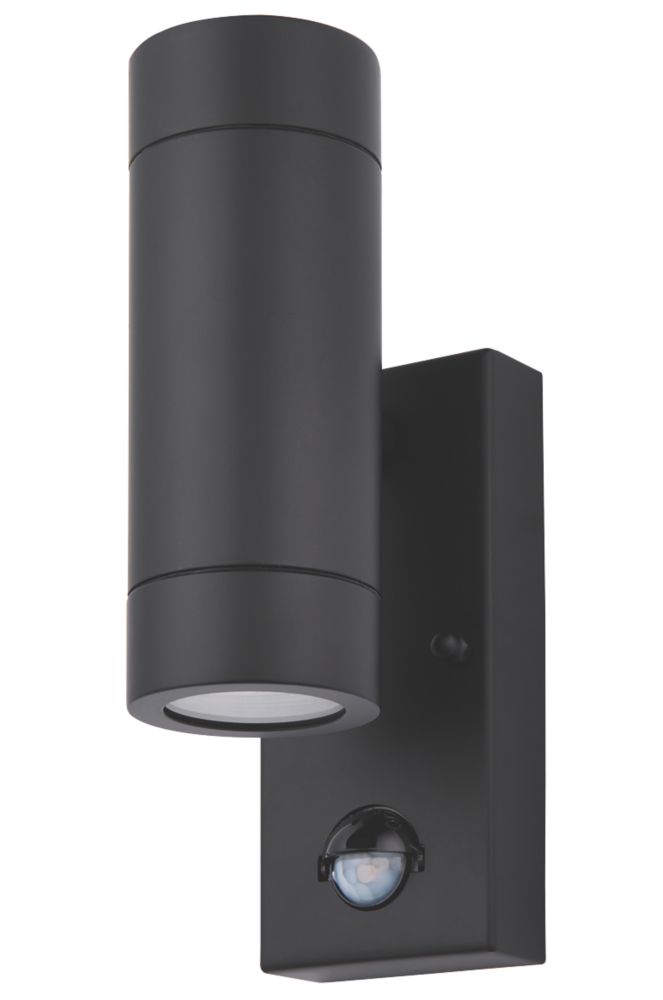 Image of LAP Bronx Outdoor Up & Down Wall Light With PIR Sensor Black 