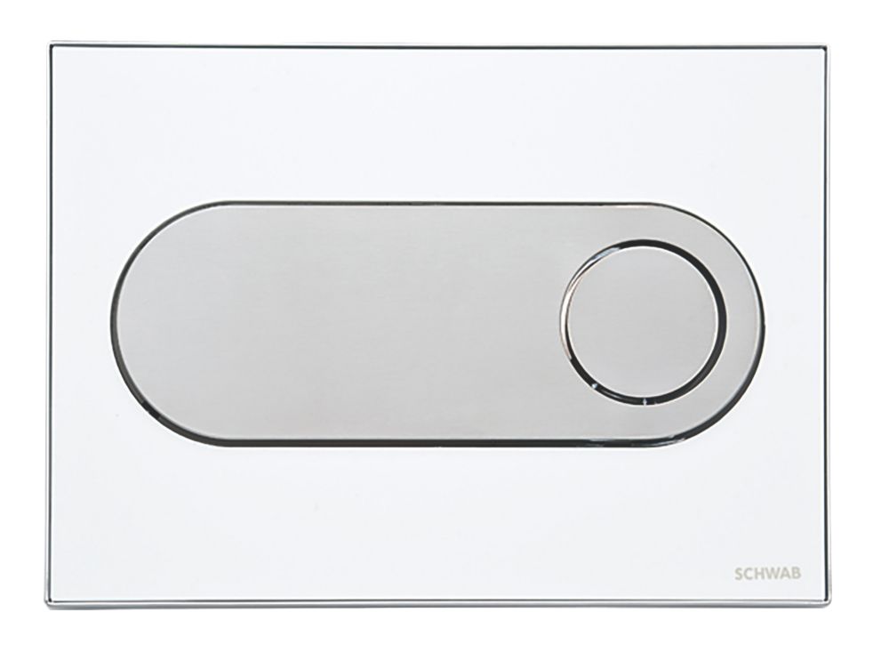 Image of Fluidmaster Schwab Circle 15322 Dual-Flush Flushing Plate White 