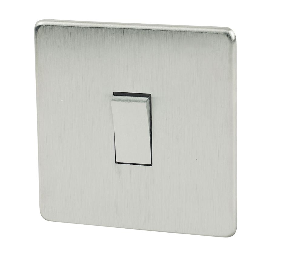 Image of Crabtree Platinum 10AX 1-Gang Intermediate Switch Satin Chrome 