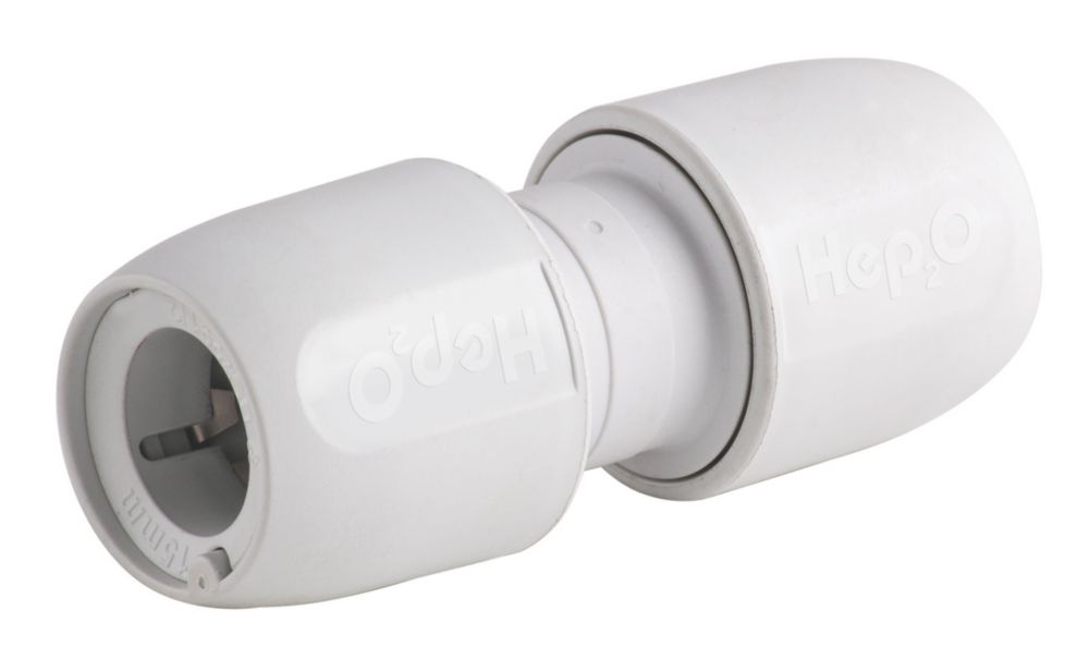 Image of Hep2O Plastic Push-Fit Equal Couplers 15mm 10 Pack 
