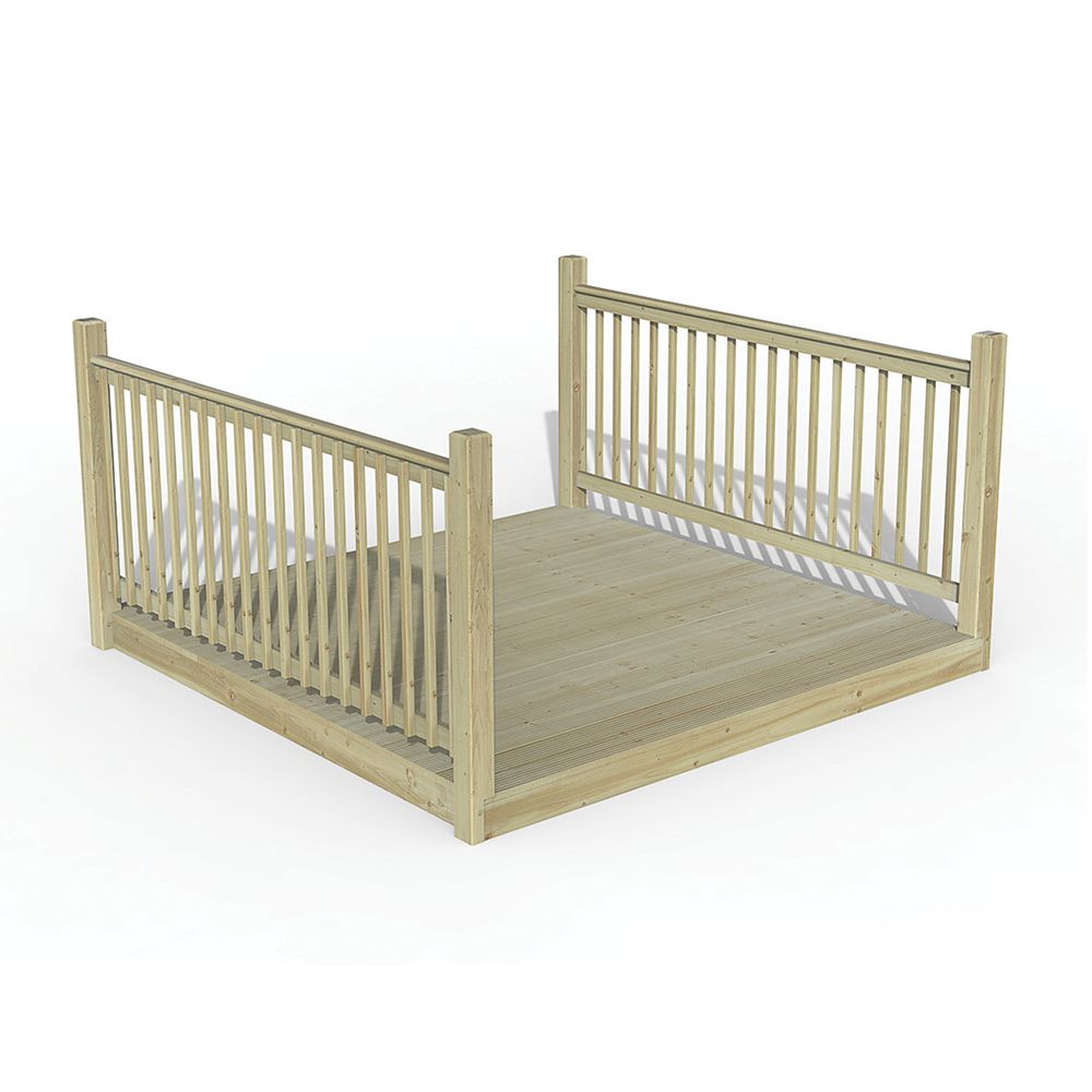 Image of Forest Ultima Decking Kit with 2 x Balustrades 2.4m x 2.4m 