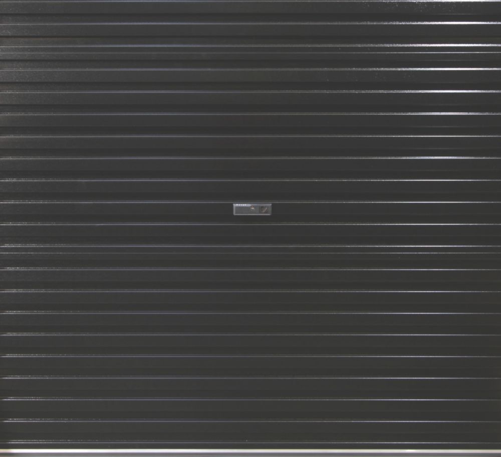 Image of Gliderol 7' 7" x 7' Non-Insulated Steel Roller Garage Door Black 