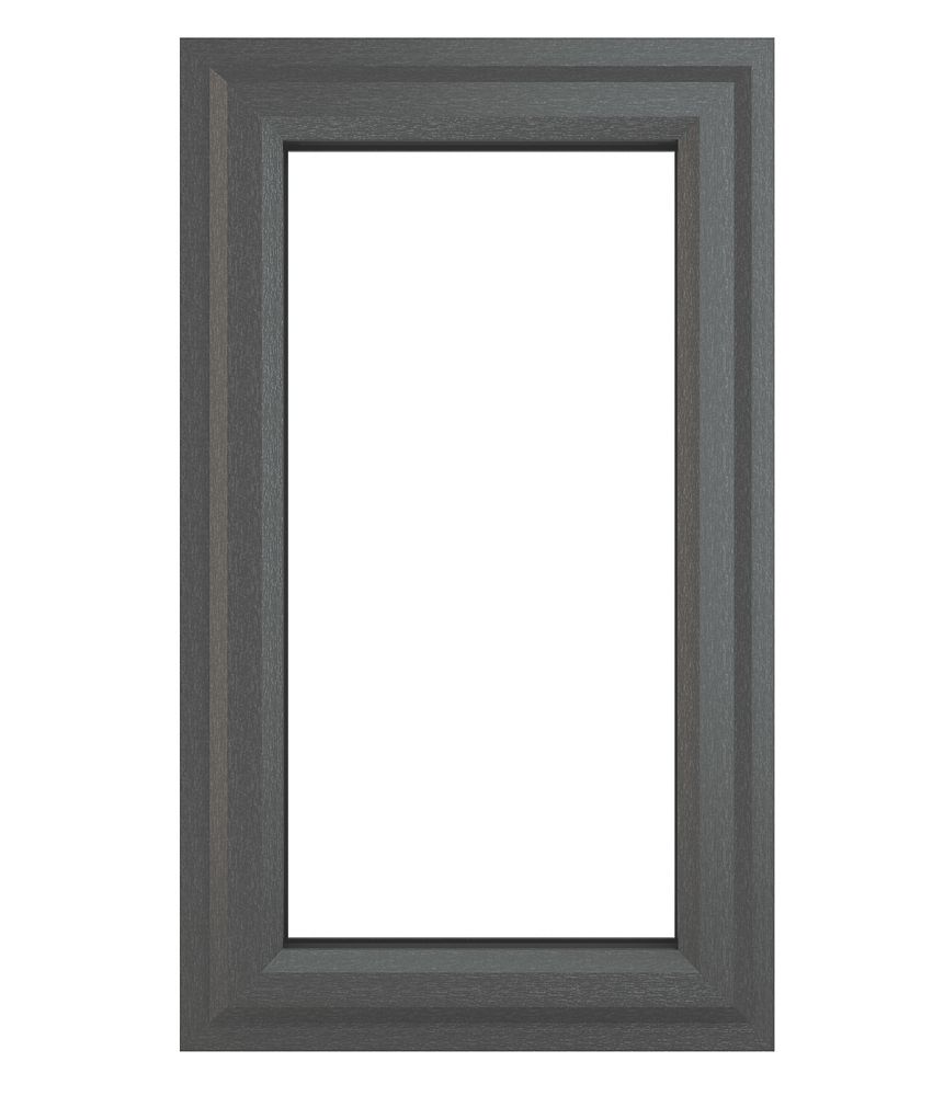 Image of Crystal Right-Hand Opening Clear Triple-Glazed Casement Anthracite on White uPVC Window 610mm x 1115mm 