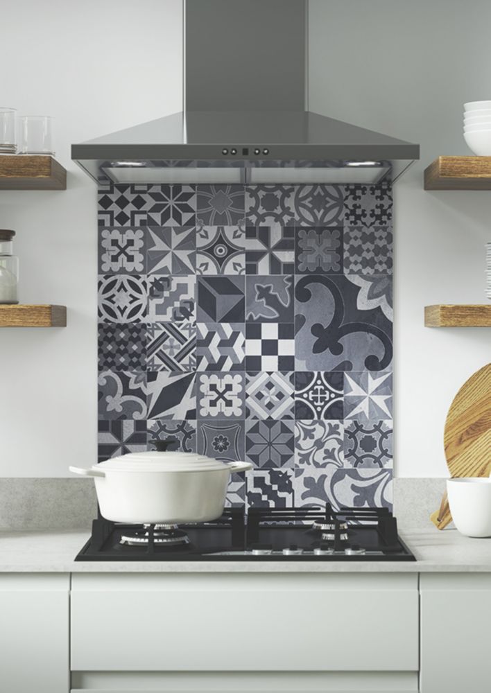 Image of Splashwall Grey / White / Black Alloy Splashback 600mm x 800mm x 4mm 