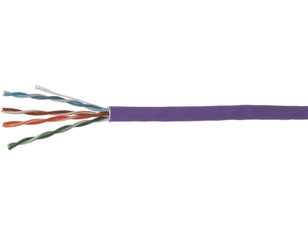 Image of Time Cat 5e Purple LSZH 4-Pair 8-Core Unshielded Ethernet Cable 305m Box 