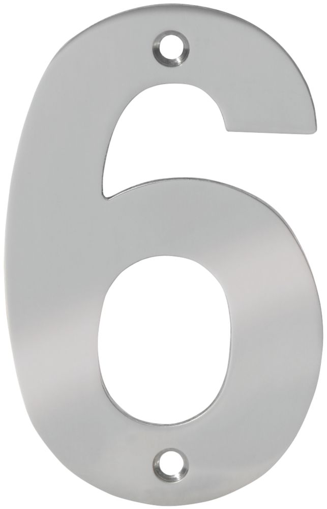 Image of Eclipse Door Numeral 6 Polished Stainless Steel 100mm 