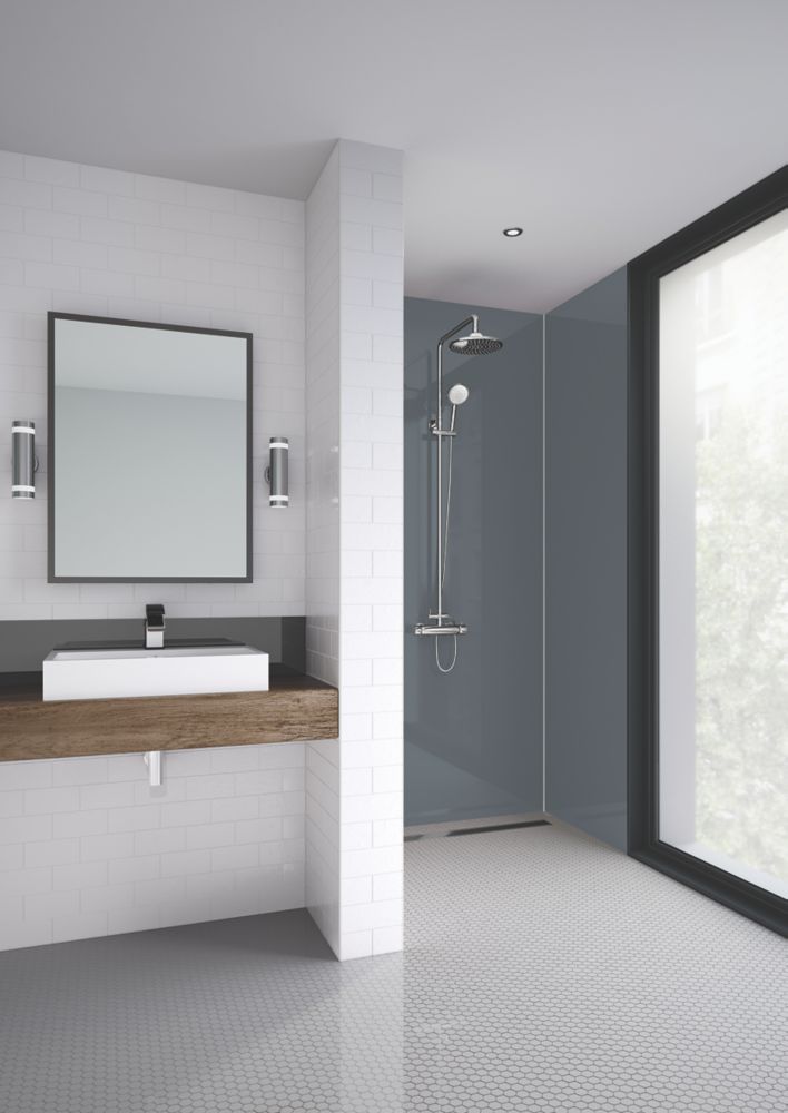 Image of Splashwall Bathroom Splashback Gloss Flint 1200mm x 2420mm x 4mm 