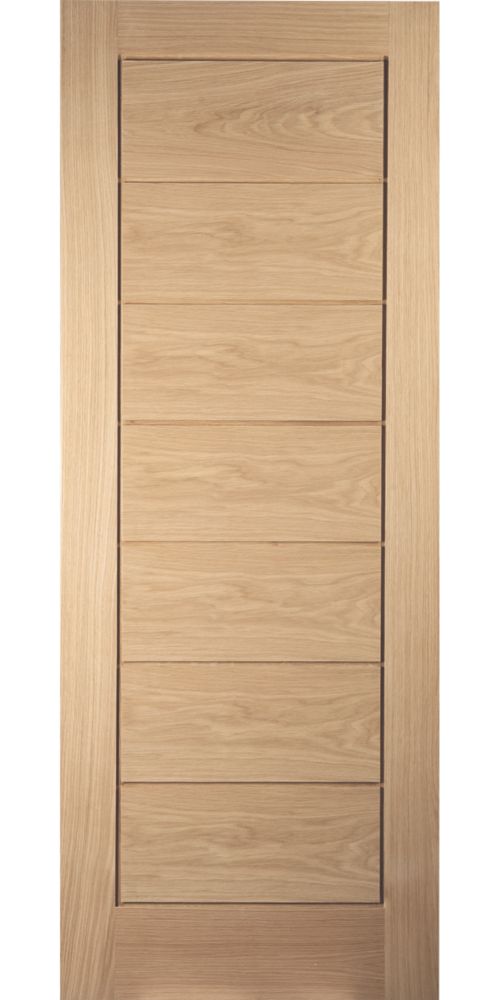 Image of Jeld-Wen Unfinished Oak Veneer Wooden Cottage Internal Door 2040mm x 826mm 