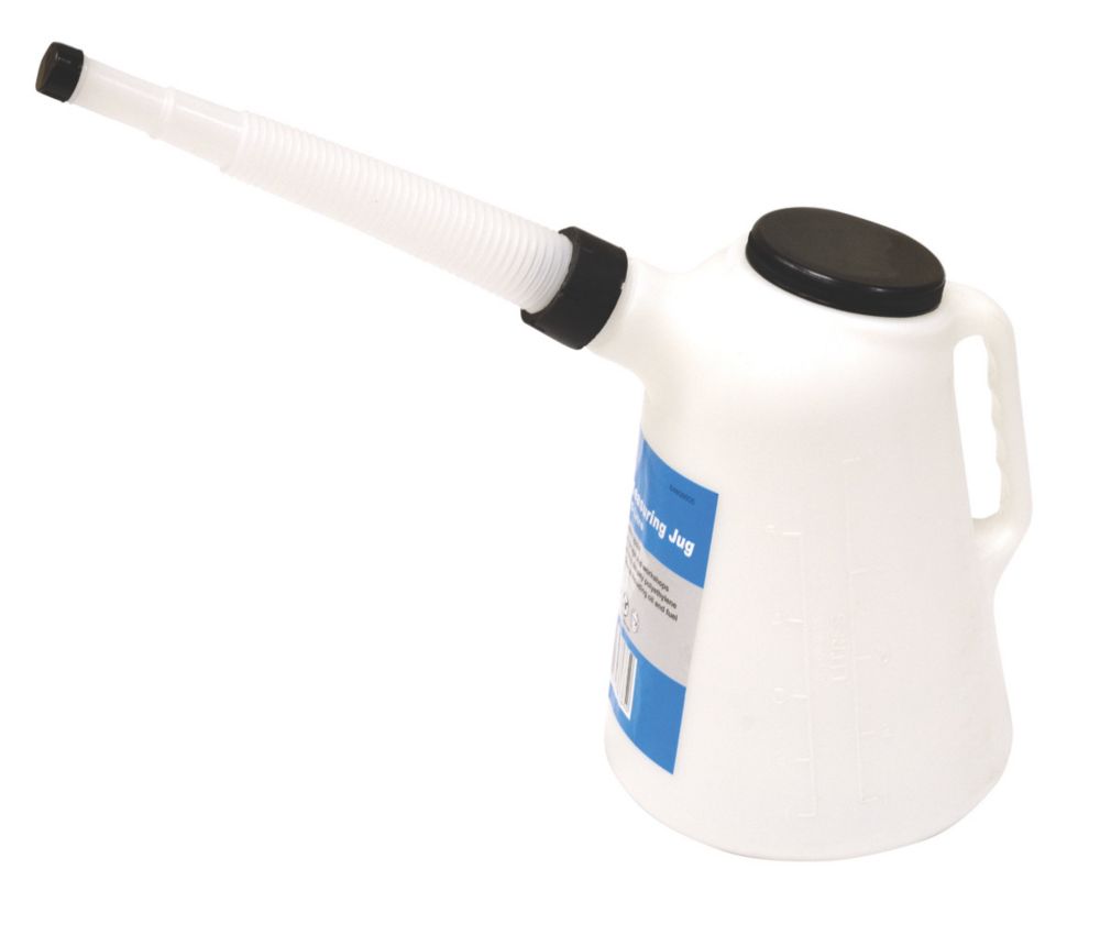 Image of Hilka Pro-Craft ABS Plastic Measuring Jug with Spout White 5Ltr 