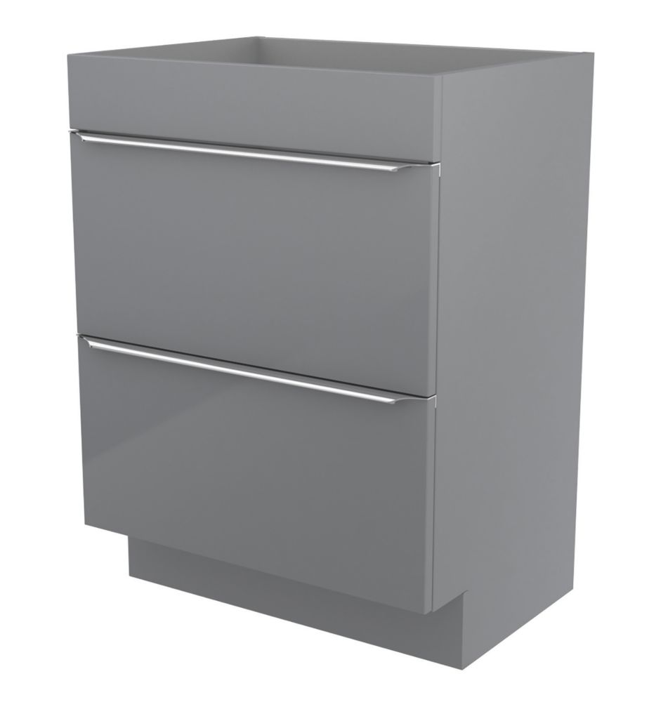 Image of Imandra Freestanding Vanity Unit Gloss Grey 600mm x 450mm x 820mm 