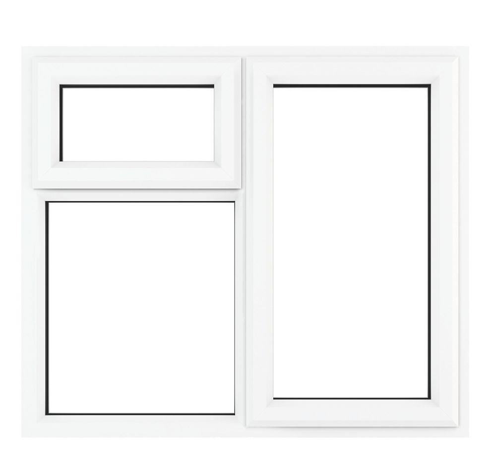 Image of Crystal Right-Hand Opening Clear Triple-Glazed Casement White uPVC Window 1190mm x 1190mm 