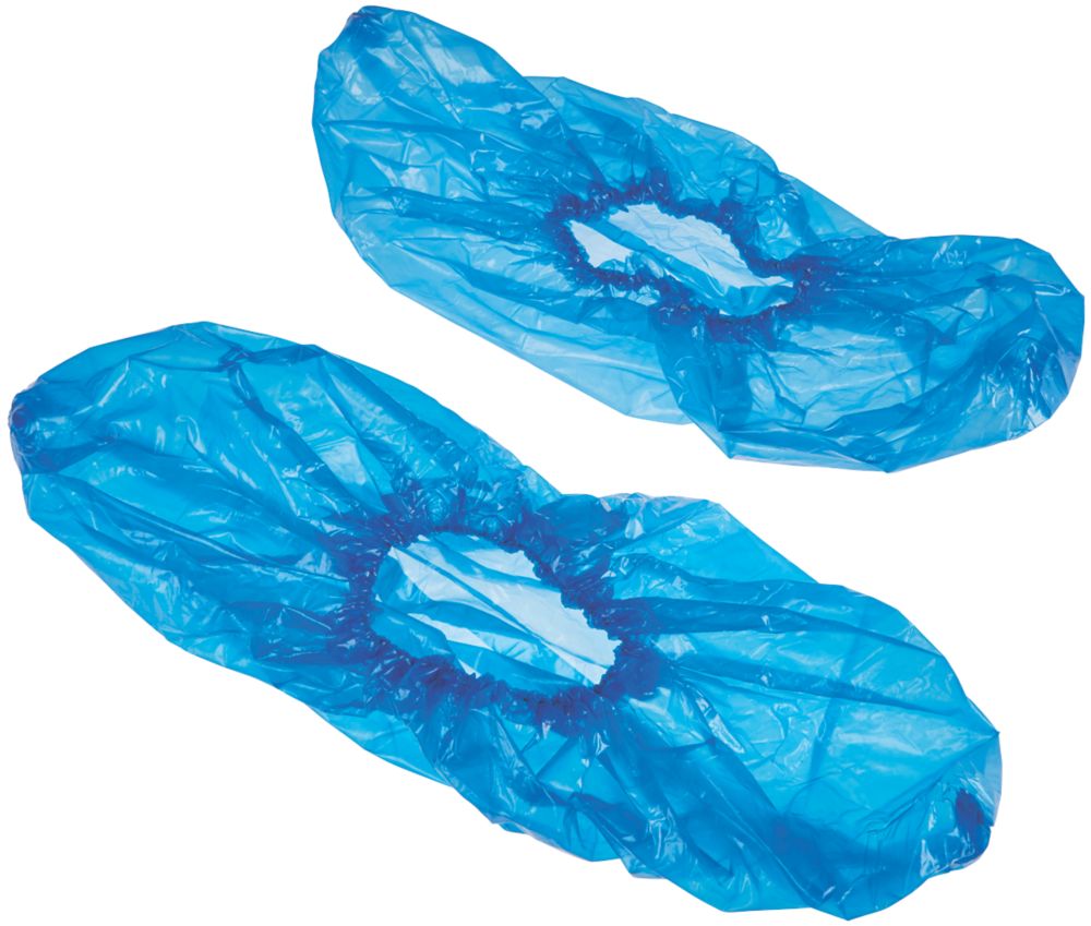 Image of Disposable Overshoes Blue Size One Size Fits All 100 Pack 