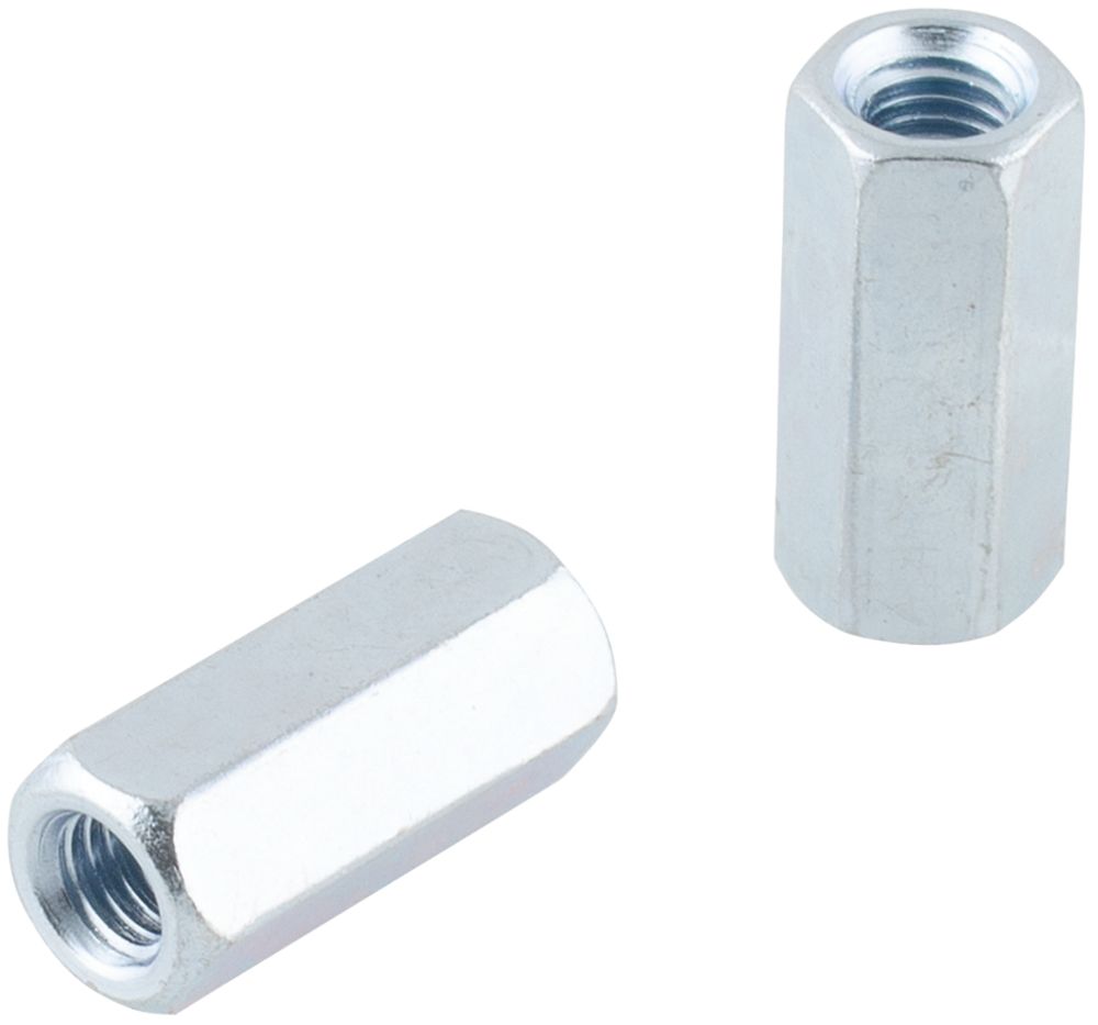Image of Easyfix Carbon Steel Threaded Rod Connecting Nuts M8 10 Pack 