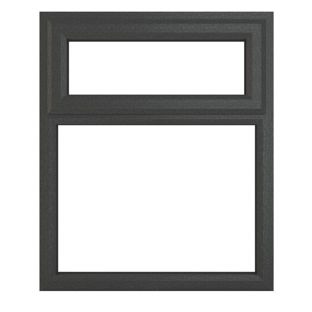 Image of Crystal Top Opening Clear Triple-Glazed Casement Anthracite on White uPVC Window 1190mm x 1115mm 