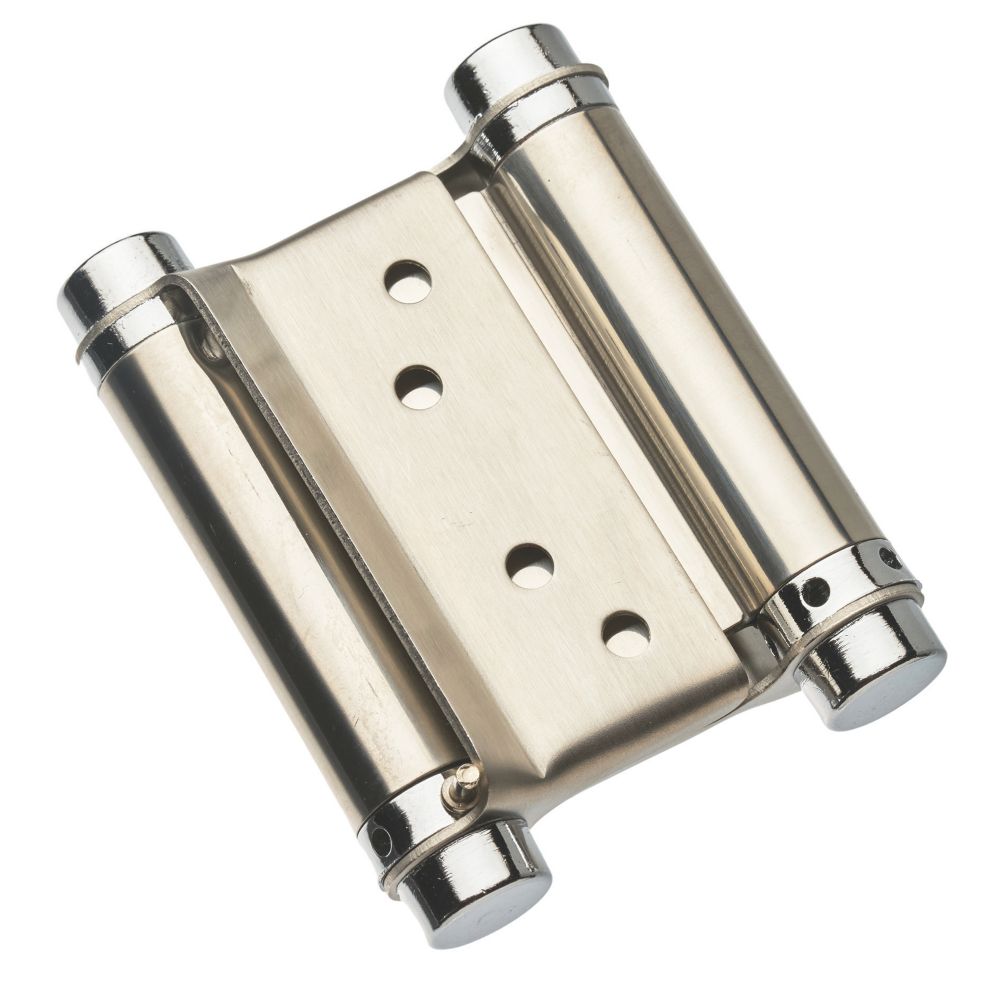 Image of Smith & Locke Satin Nickel Spring Hinge 75mm x 132mm 