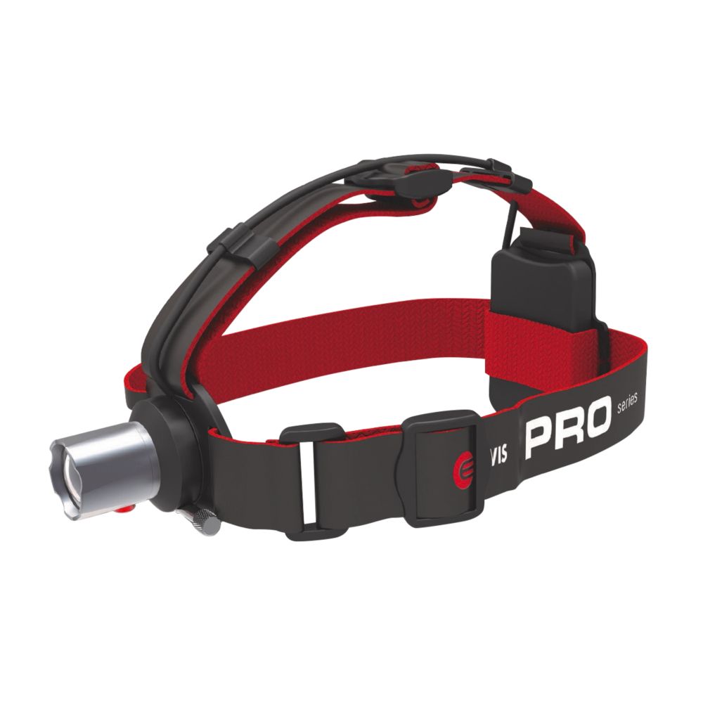 Image of Elwis LED Head Torch Black & Red 365lm 