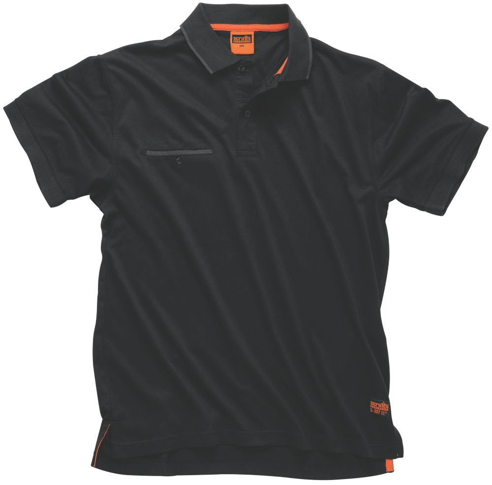 Image of Scruffs Worker Polo Shirt Black Small 40" Chest 