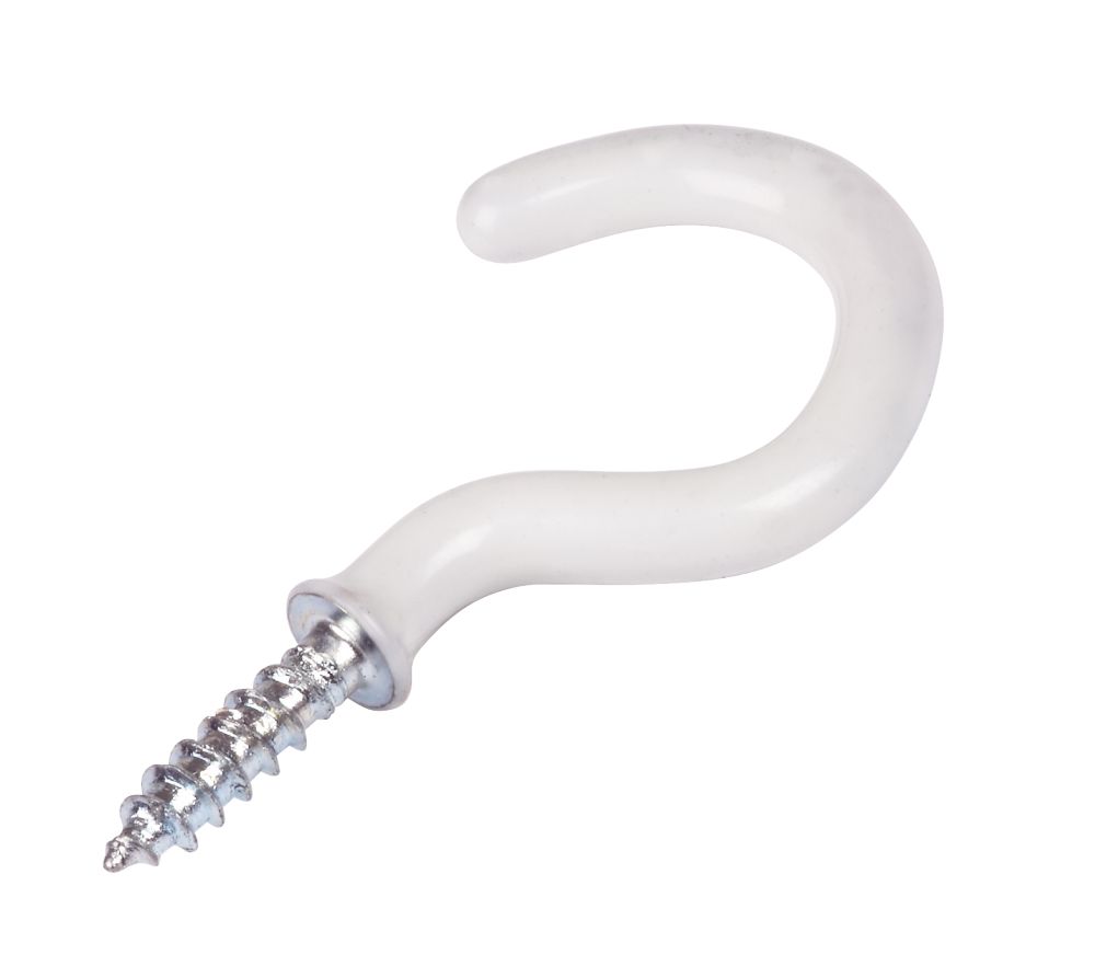 Image of White Cup Hooks 3mm x 45mm 10 Pack 