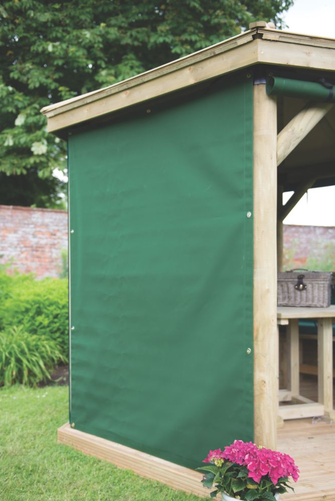 Image of Forest Green Acrylic Gazebo Curtains 2m x 2.20m 6 Pack 