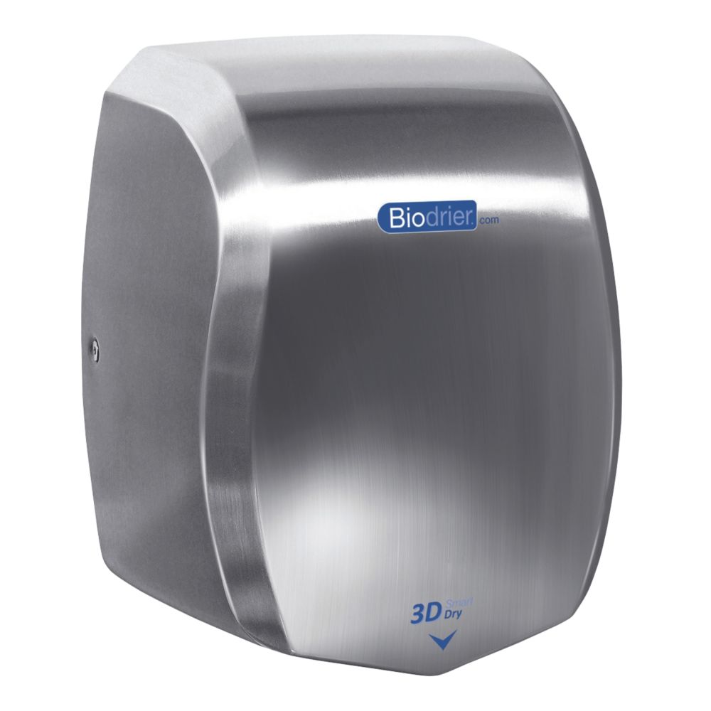 Image of Biodrier 3D Smart High Speed Variable Temperature Hand Dryer Brushed Stainless Steel 200-800W 