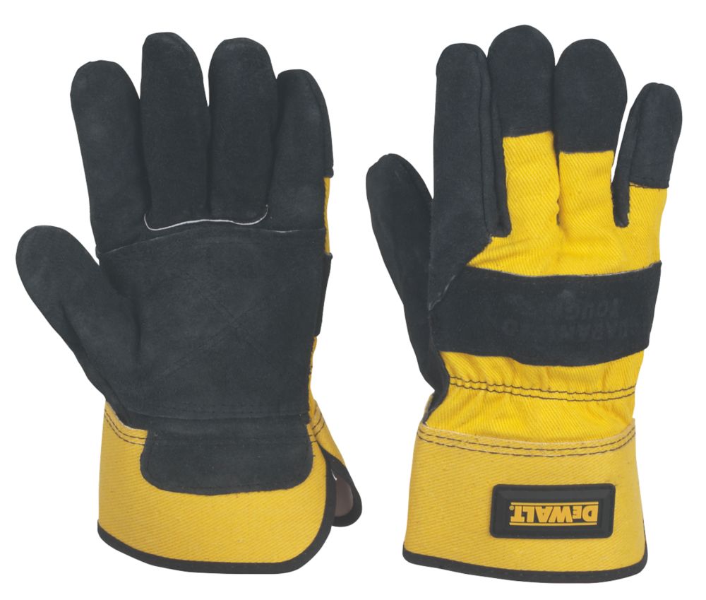 Image of DeWalt DPG41L Premium Rigger Gloves Black / Yellow Large 
