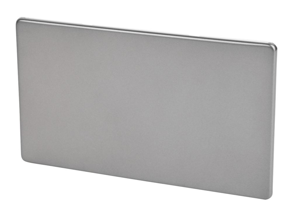Image of Varilight 2-Gang Blanking Plate Slate Grey 