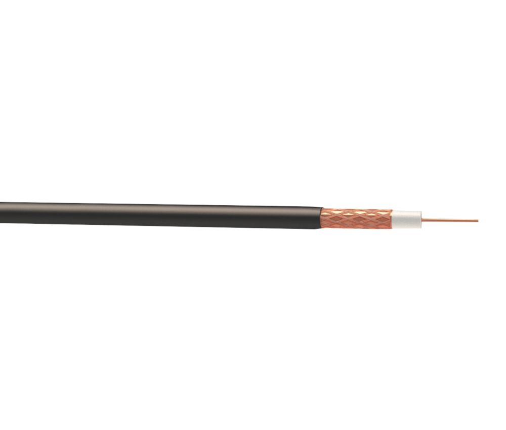 Image of Nexans NX100 Black 1-Core Round Coaxial Cable 50m Drum 
