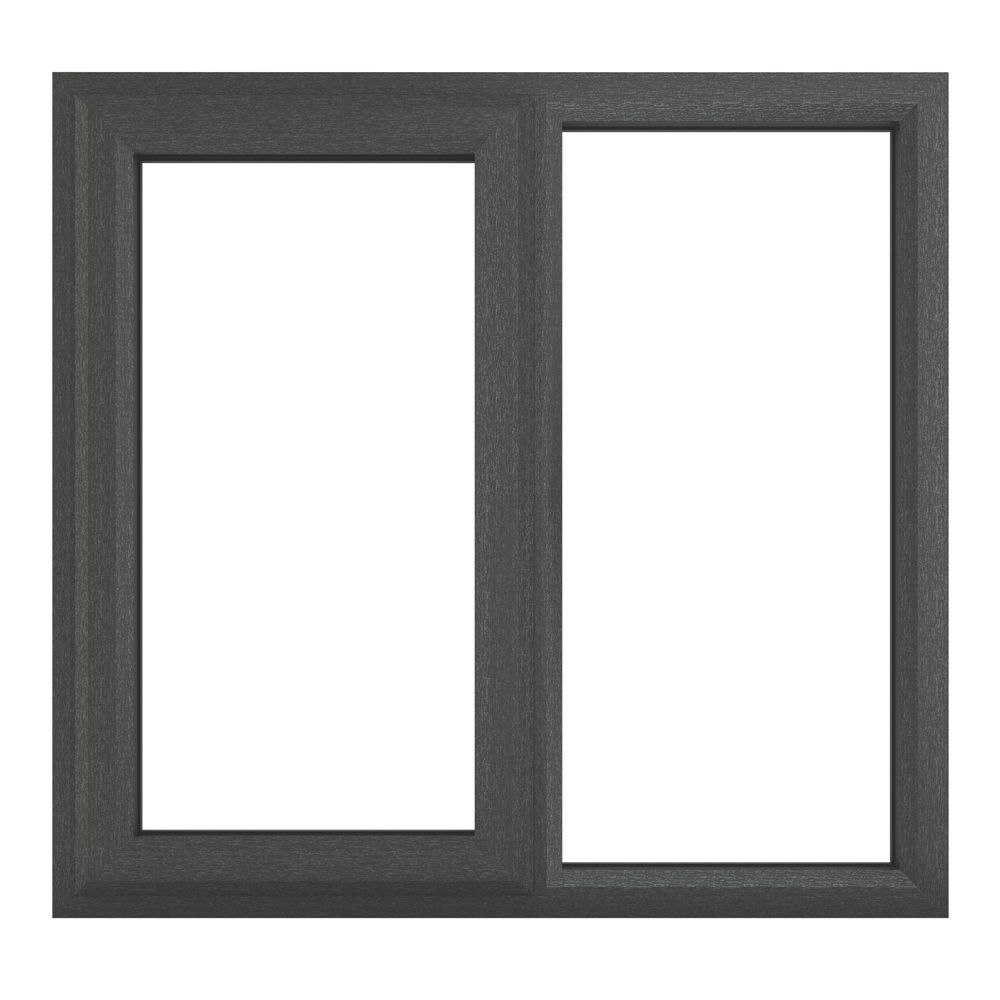 Image of Crystal Left-Hand Opening Clear Double-Glazed Casement Anthracite on White uPVC Window 1190mm x 965mm 