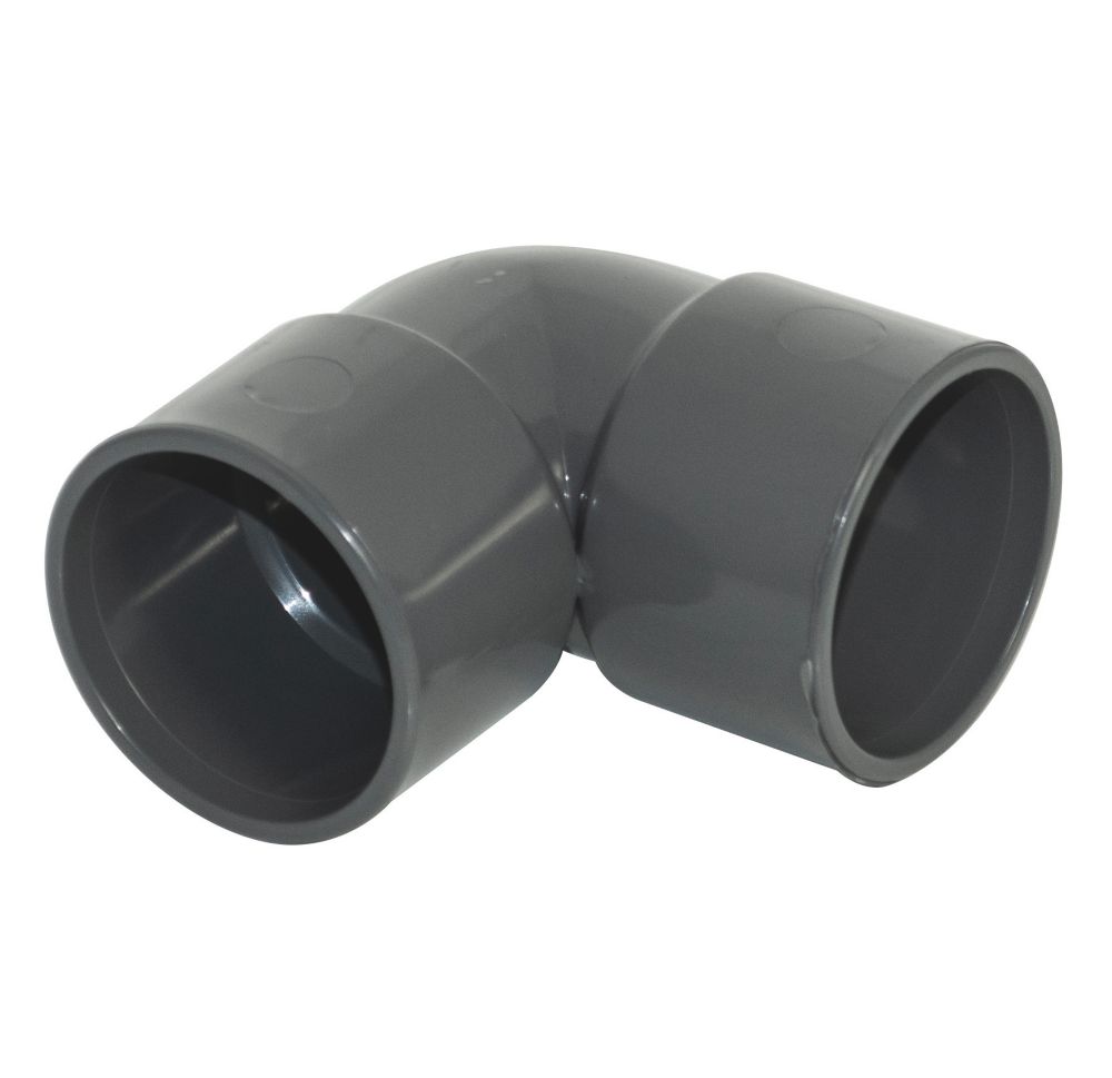 Image of FloPlast Solvent Weld Waste Bend 90Â° Anthracite Grey 40mm 5 Pack 