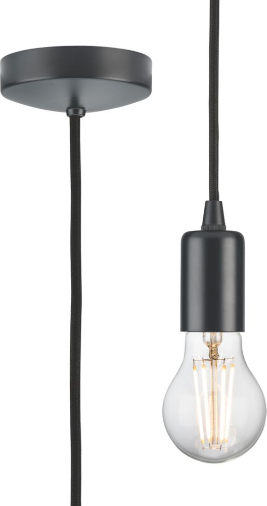 Image of Knightsbridge Contemporary Long Pendant Anthracite 