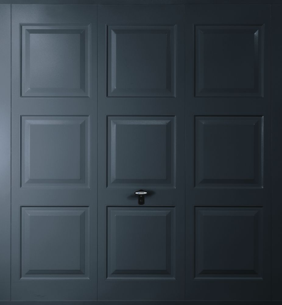 Image of Gliderol Georgian 7' x 7' Non-Insulated Frameless Steel Up & Over Garage Door Anthracite Grey 