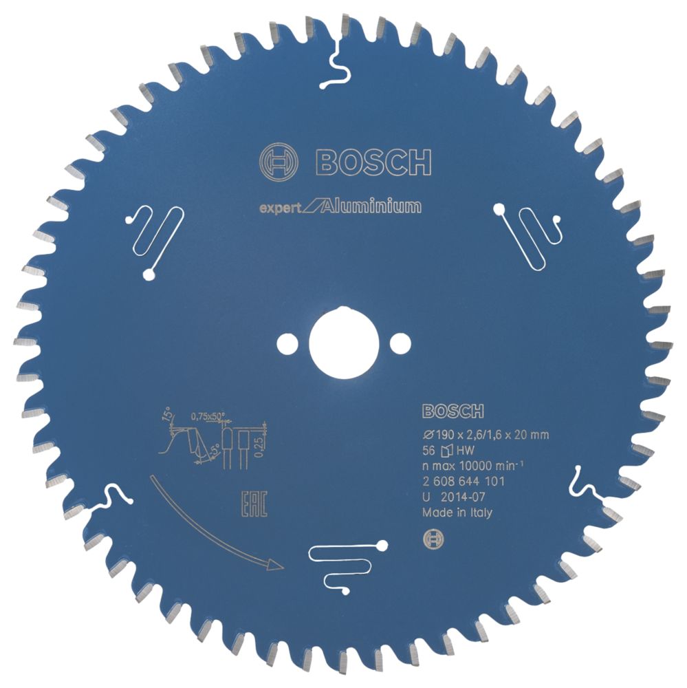 Image of Bosch Expert Aluminium Circular Saw Blade 190mm x 20mm 56T 