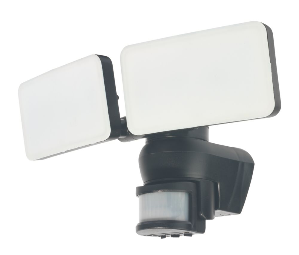 Image of 4lite Outdoor LED Security Light With PIR Sensor Black 46W 3719lm 